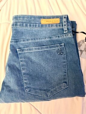 Articles of Society Light Blue High-Rise Jeans with Back Pocket 'A'
